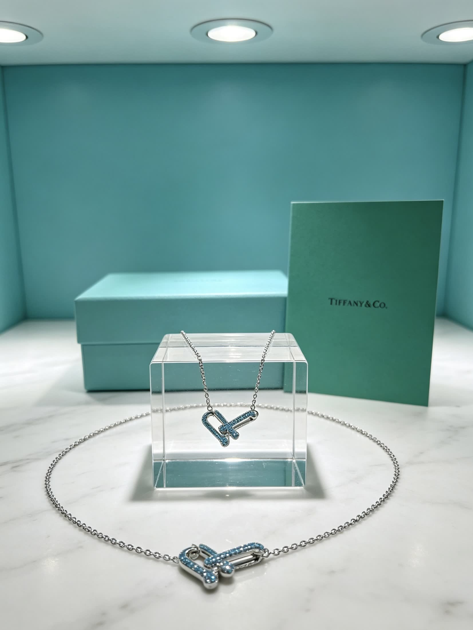 Tiffany & Co. Blue Diamond Lock Necklace